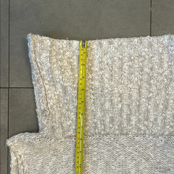 Free People Exaggerated Turtle Neck Sleeveless Sweater in Oatmeal - Picture 6 of 8